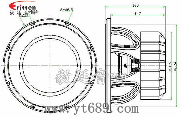 1.38寸40瓦舞台音箱全频喇叭成品图