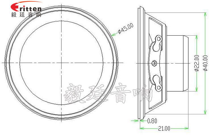 3W45mm全频蓝牙音箱喇叭成品图